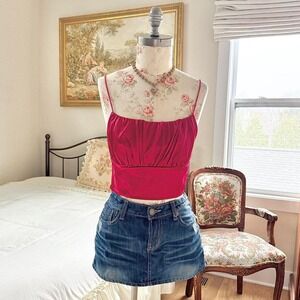 Red ruched cami‎ going out top